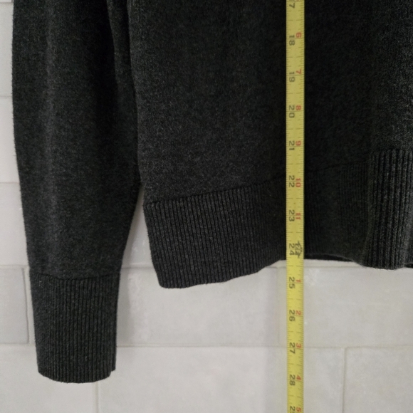 Lululemon Cotton-Cashmere Blend Crewneck Sweater Heathered Black Gray Size 4 - Picture 7 of 8